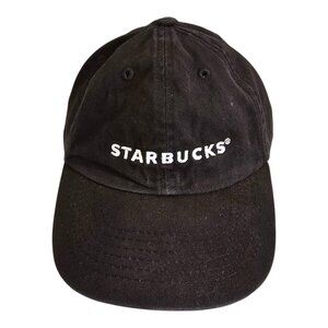 Starbucks Barista Uniform Adjustable Baseball Cap Hat Black & White